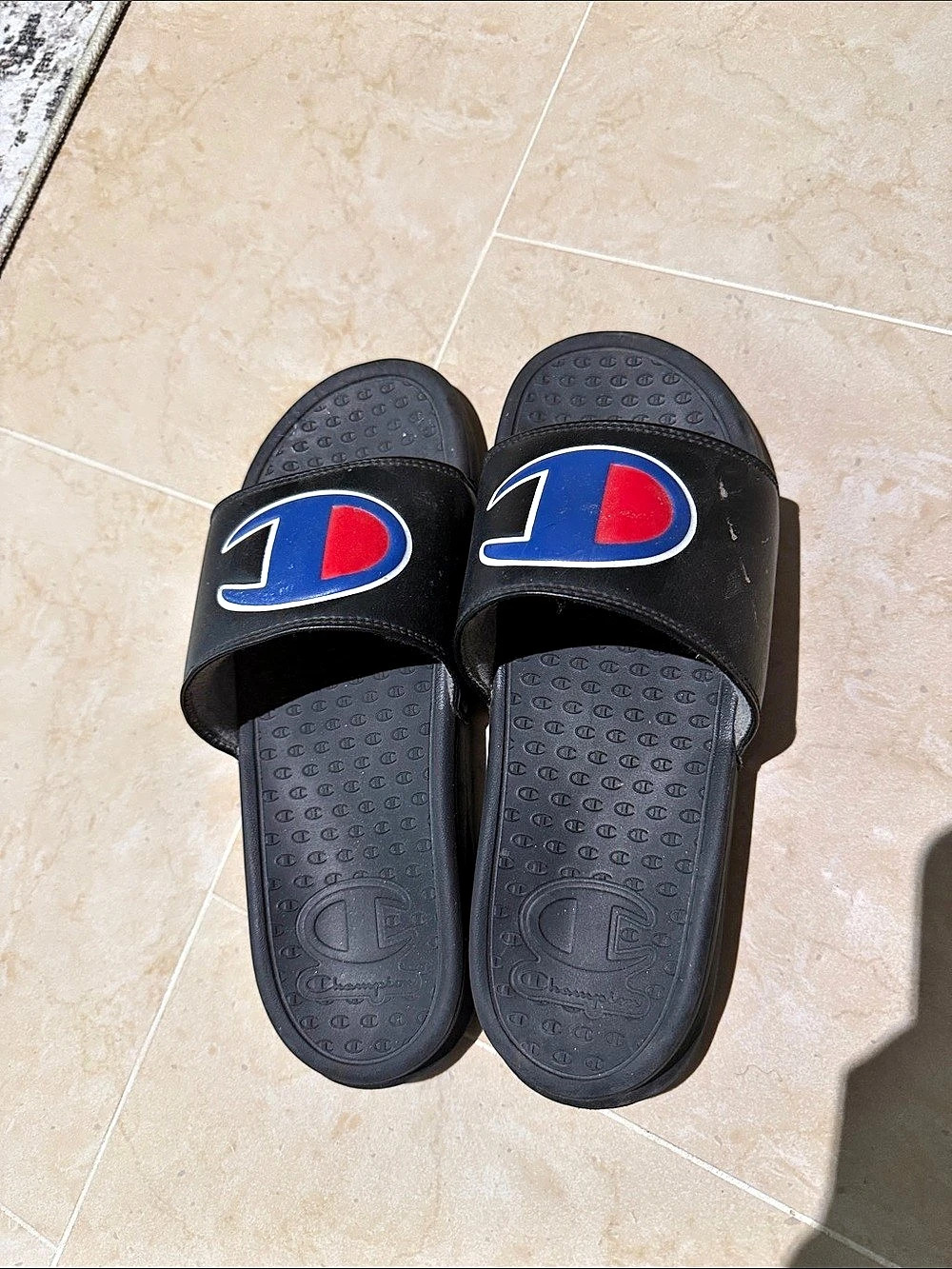 2 pairs of champion Power Slide Black Slides US 7